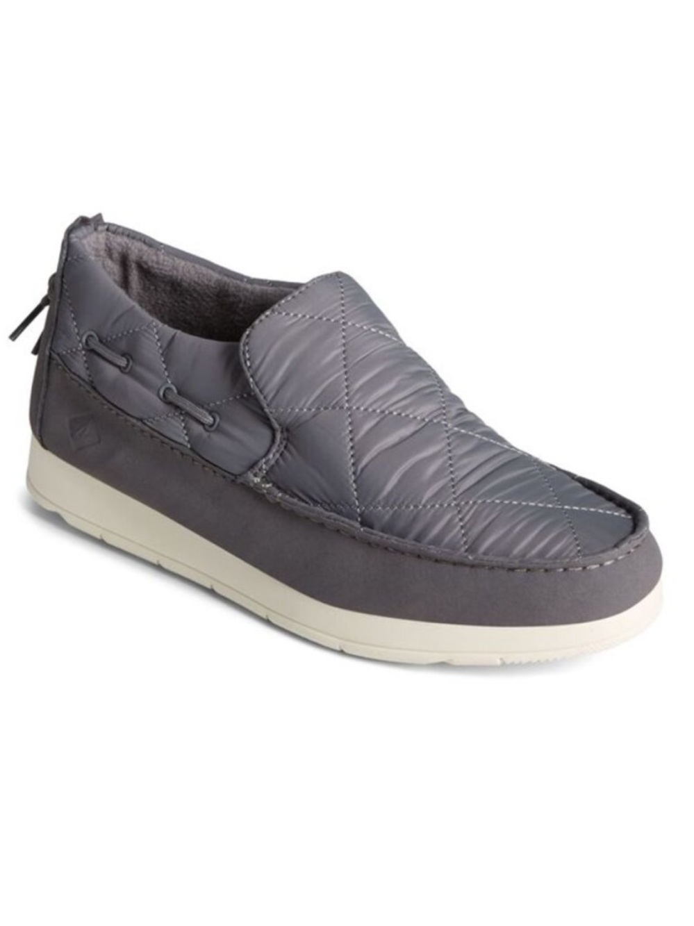 SPERRY Mens Gray Mixed Media Moc-sider Toe Platform Slip On Loafers Shoes 8 M